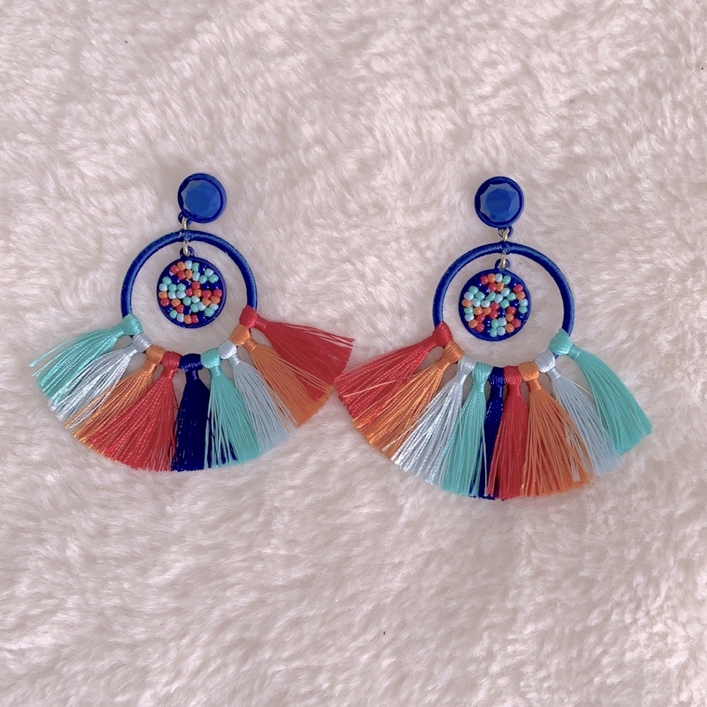 J.CREW Multi-Colored Fan Earrings L9168